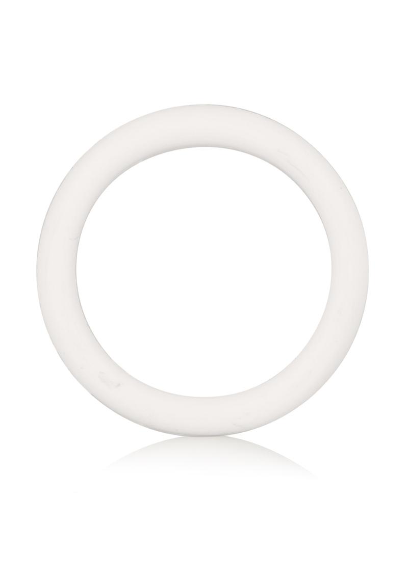 White Rubber Cock Ring - White - Medium