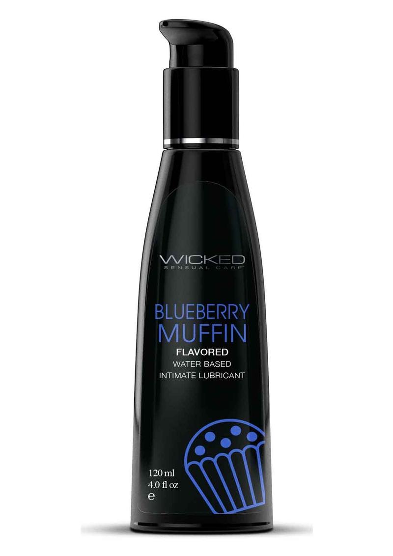 Wicked Aqua Water Based Flavored Lubricant Blueberry Muffin - 4oz