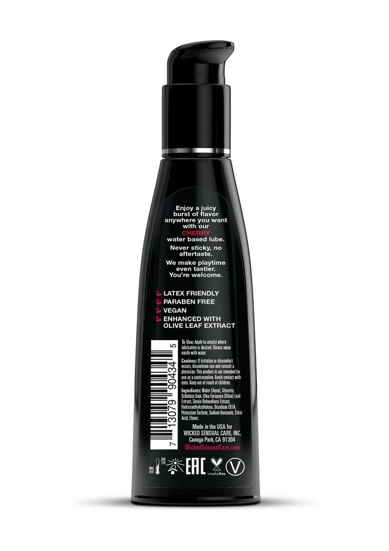 Wicked Aqua Water Based Flavored Lubricant Cherry - 4oz