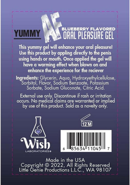 Yummy AF Oral Pleasure Flavored Gel - Blueberry