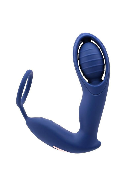 Zero Tolerance Extra Mile Rechargeable Silicone C-Ring Double Motor Vibrator with Remote Control - Blue