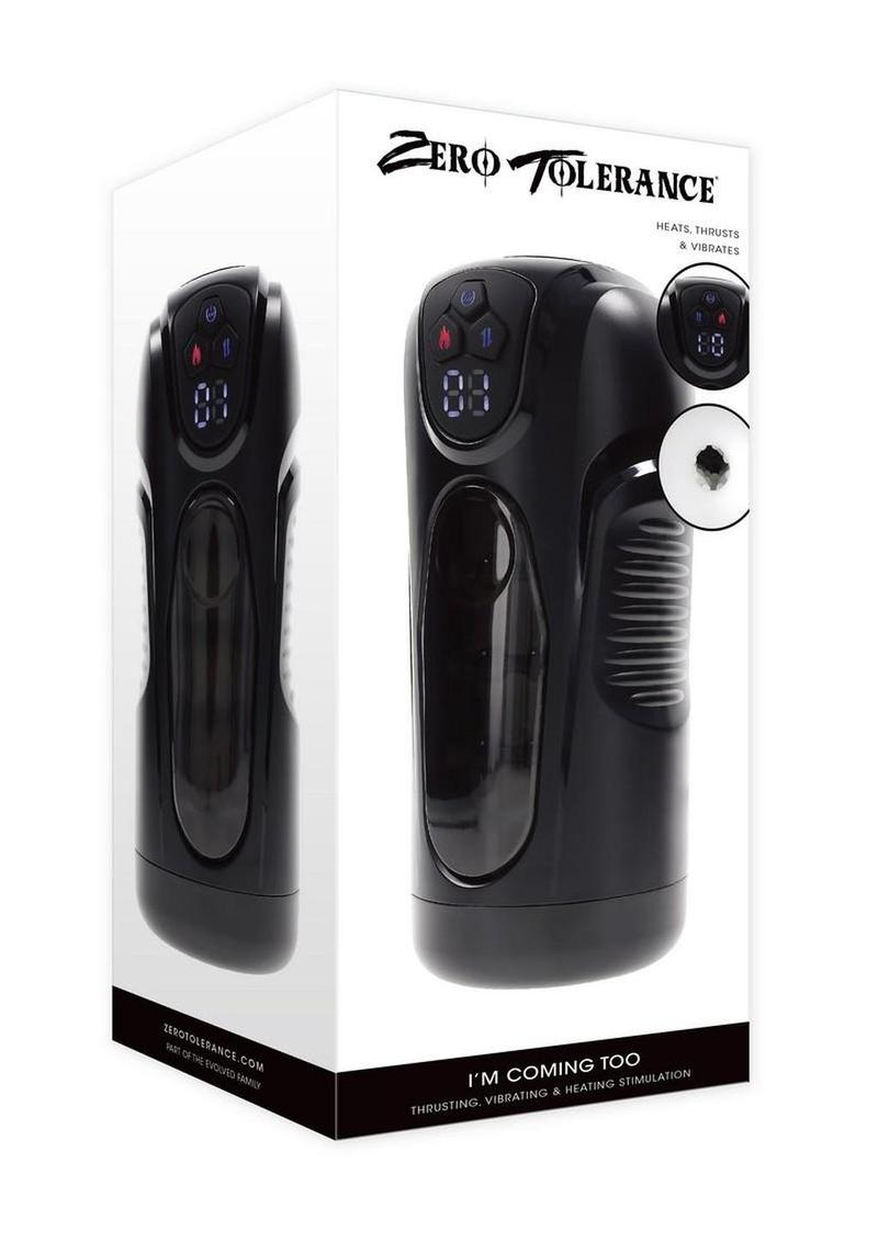 Zero Tolerance I'm Coming Too Rechargeable Silicone Vibrating Beaded Stroker - Black