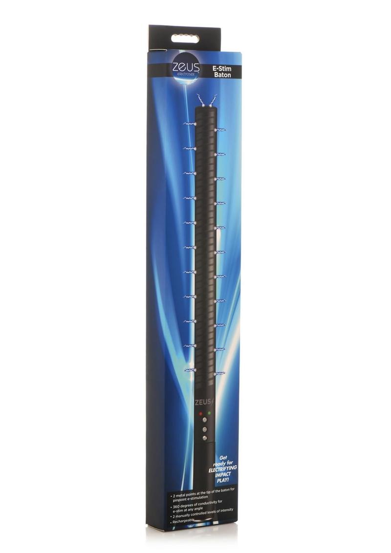 Zeus Electrosex E-Stim Baton - Black/Silver